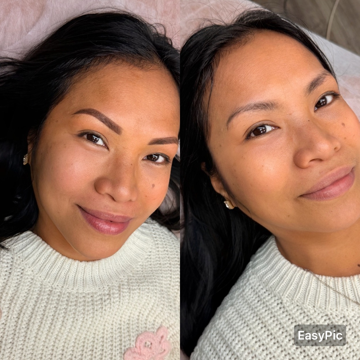Powder brows — before and after at MK Permanent Makeup