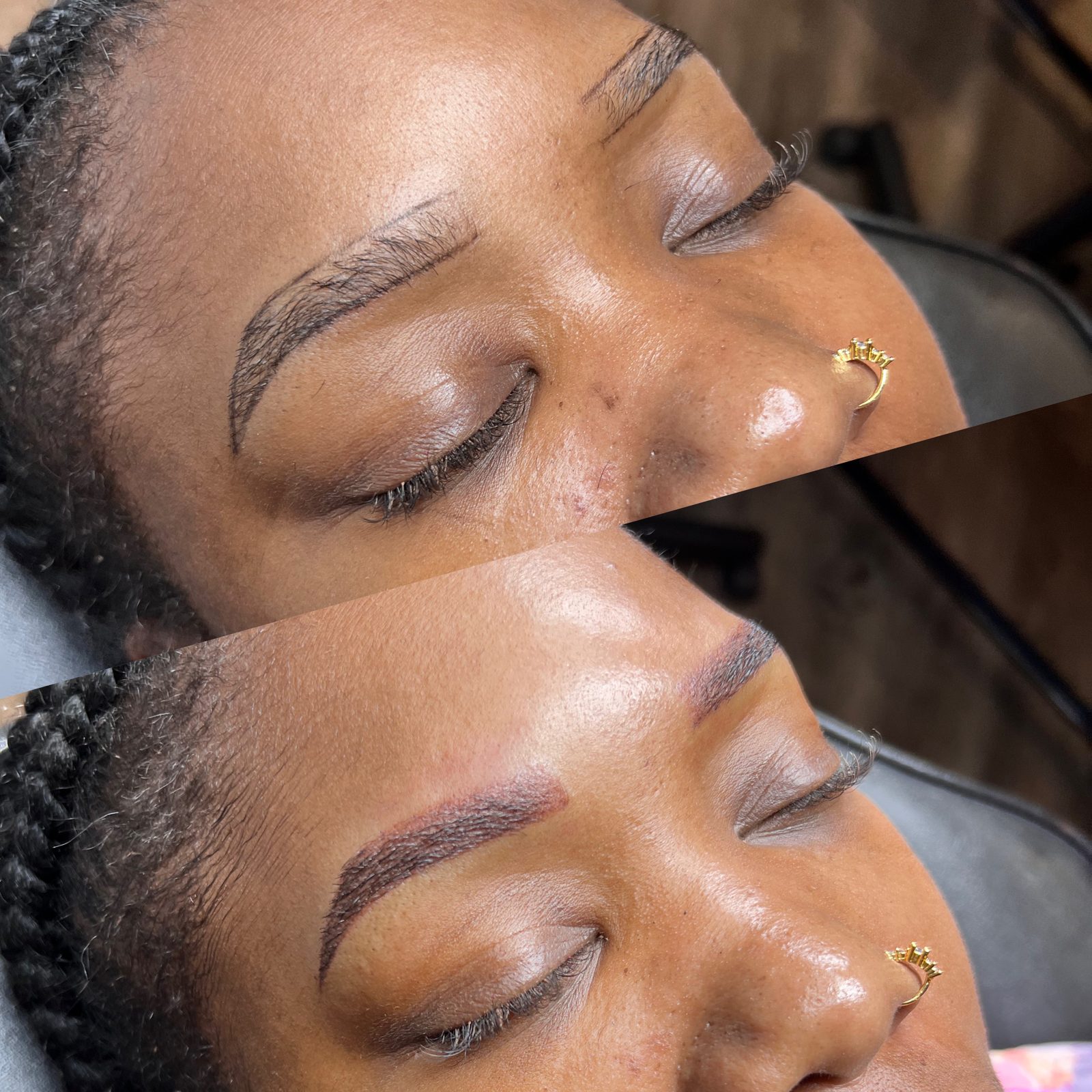 Powder brows — close-up
