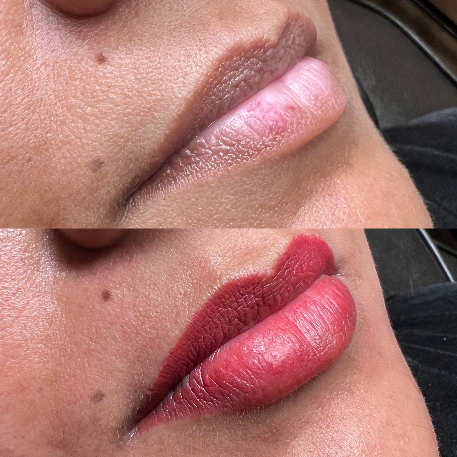 Lip blush — before and after