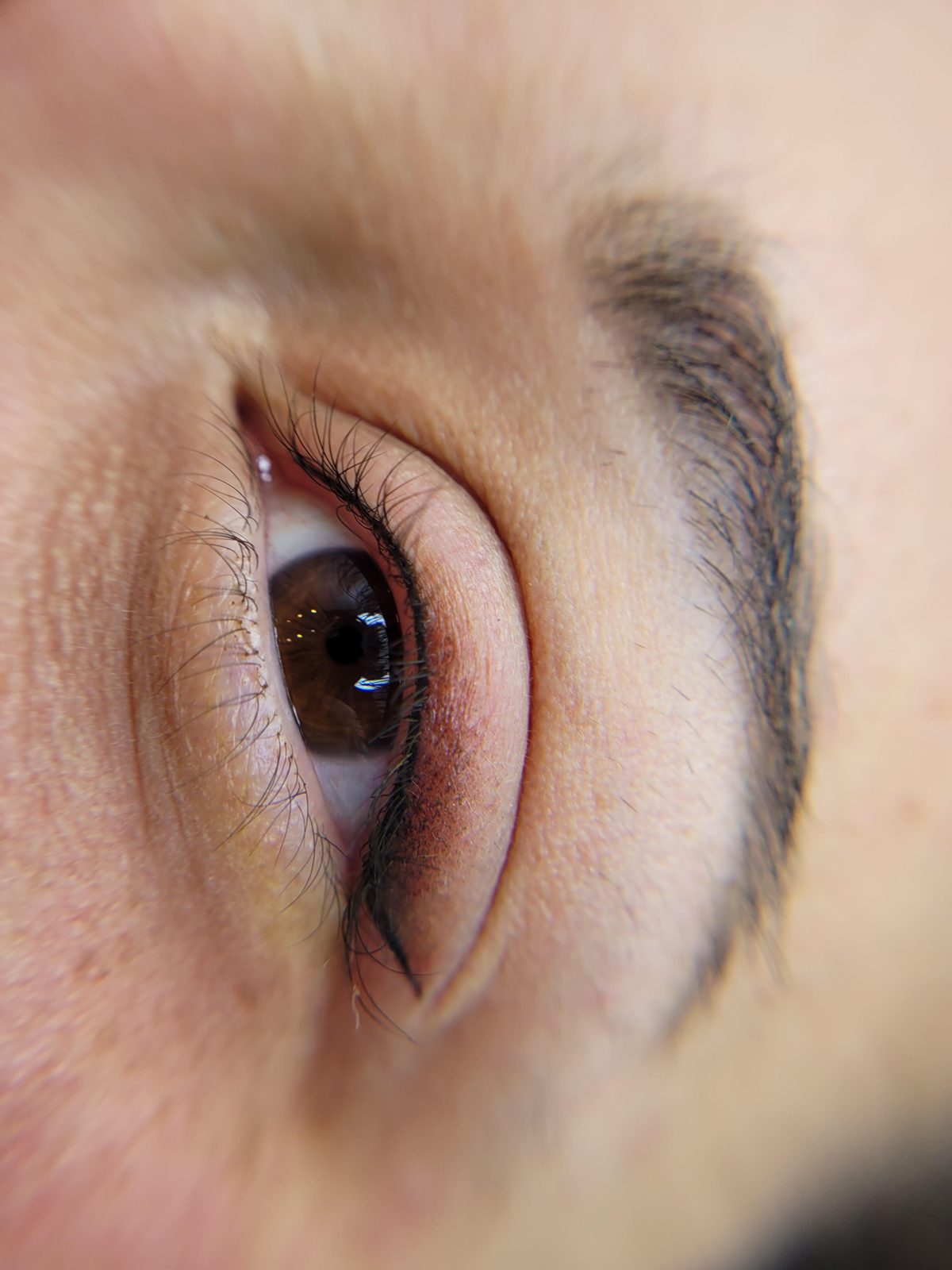 Permanent eyeliner — close-up