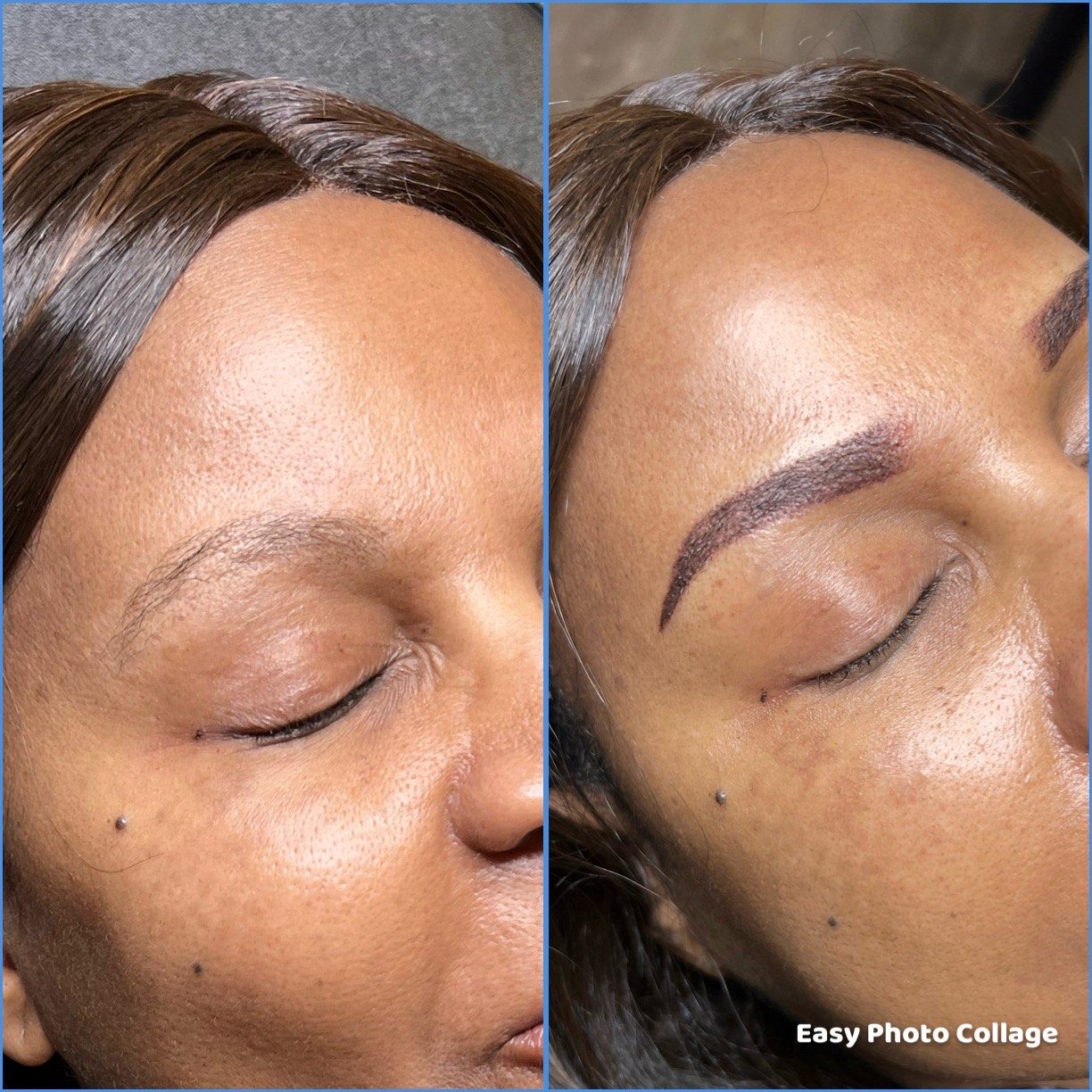 Powder brows — before and after