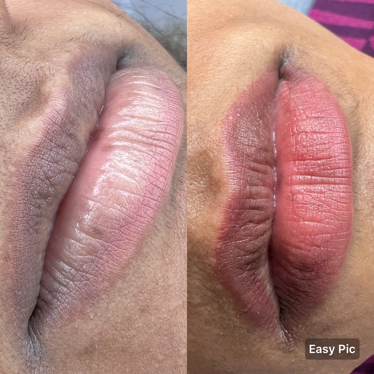Lip blush — before and after