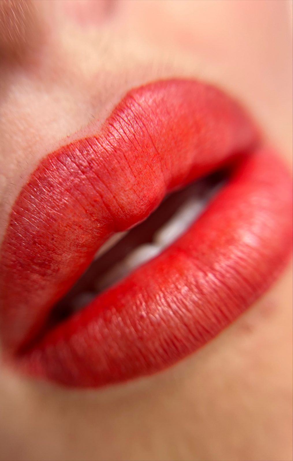 Lip blush result — close-up