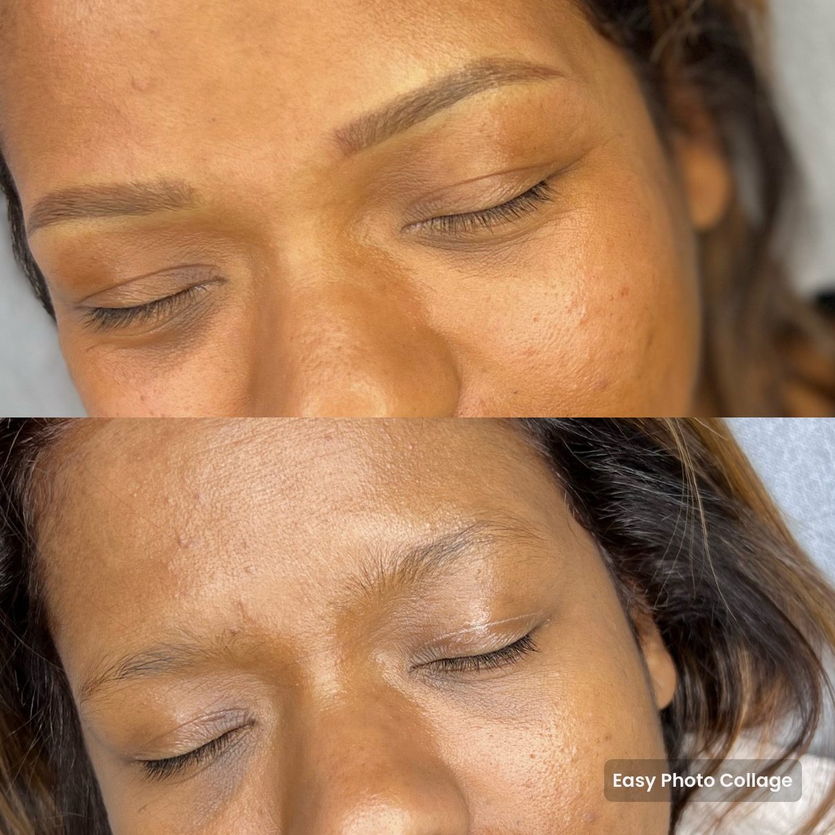 Powder brows — before and after