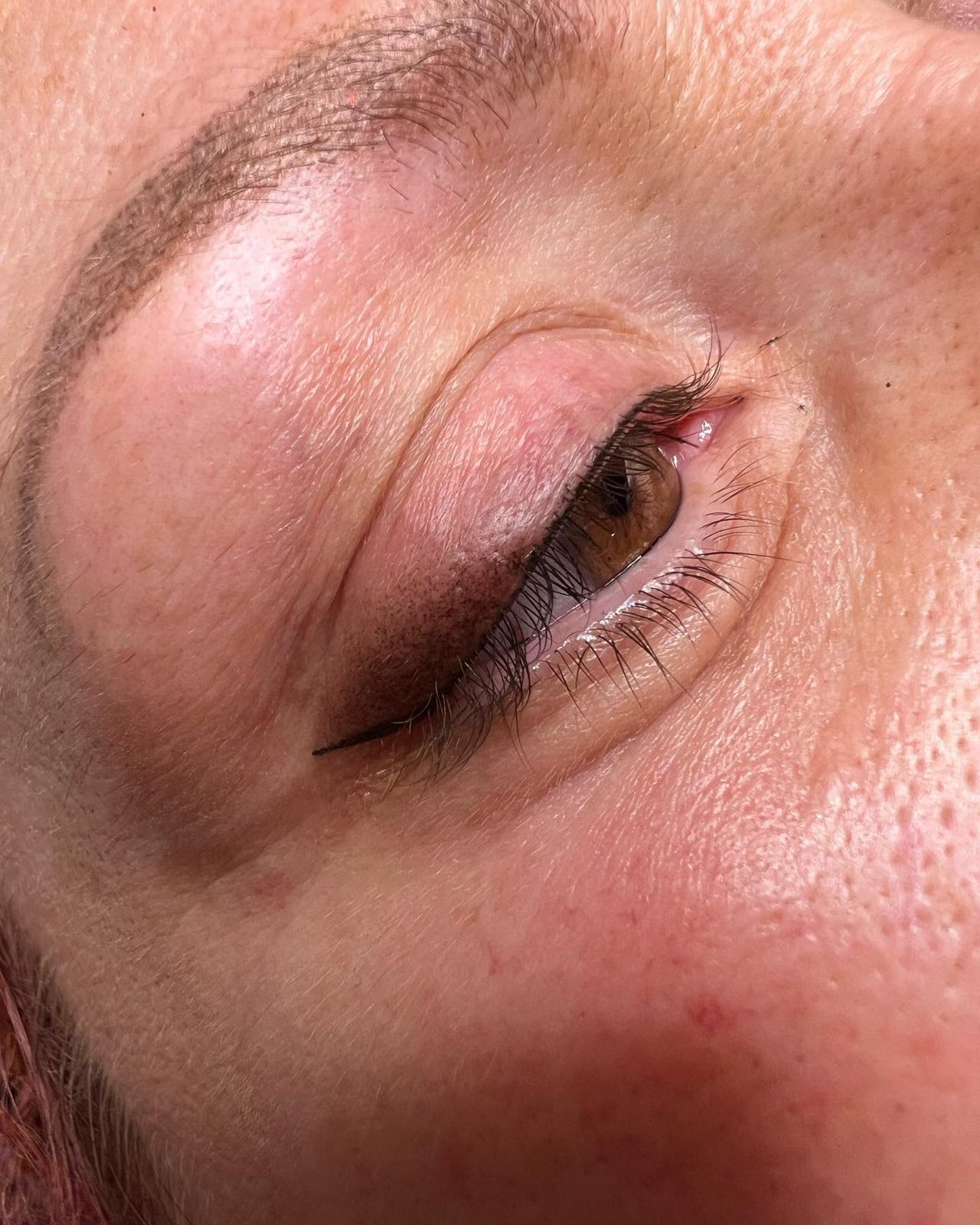 Permanent eyeliner — close-up