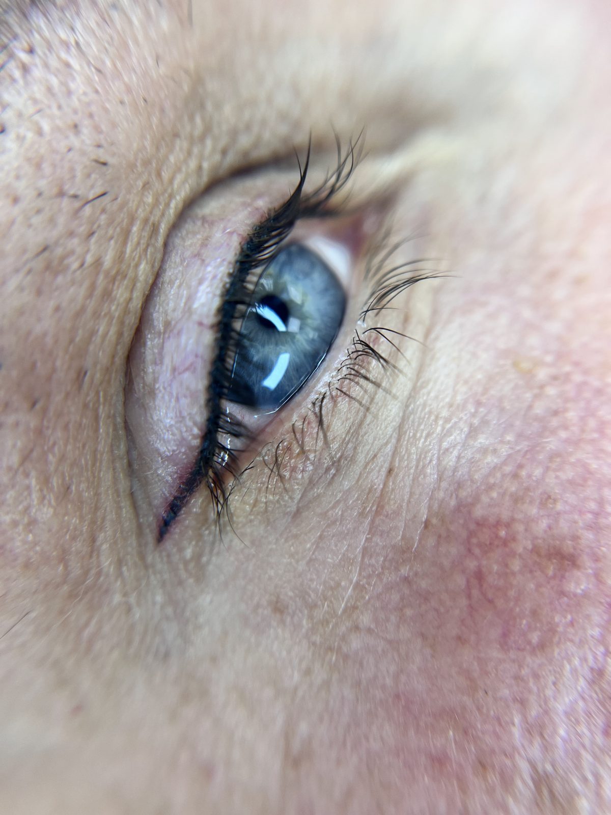 Permanent eyeliner — close-up