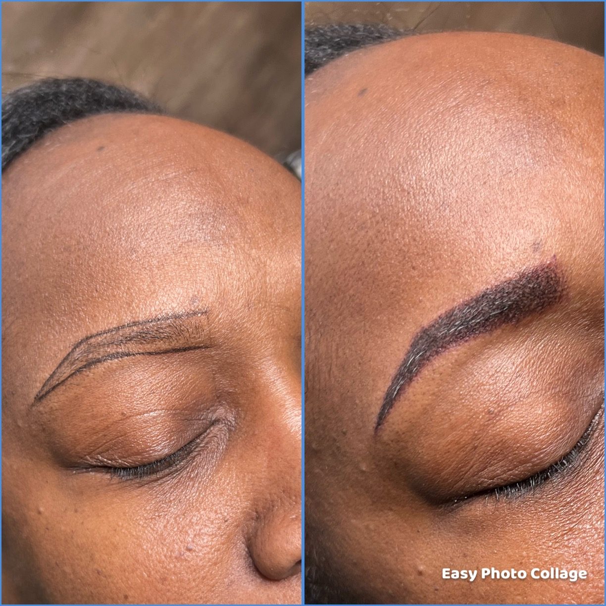 Powder brows — before and after