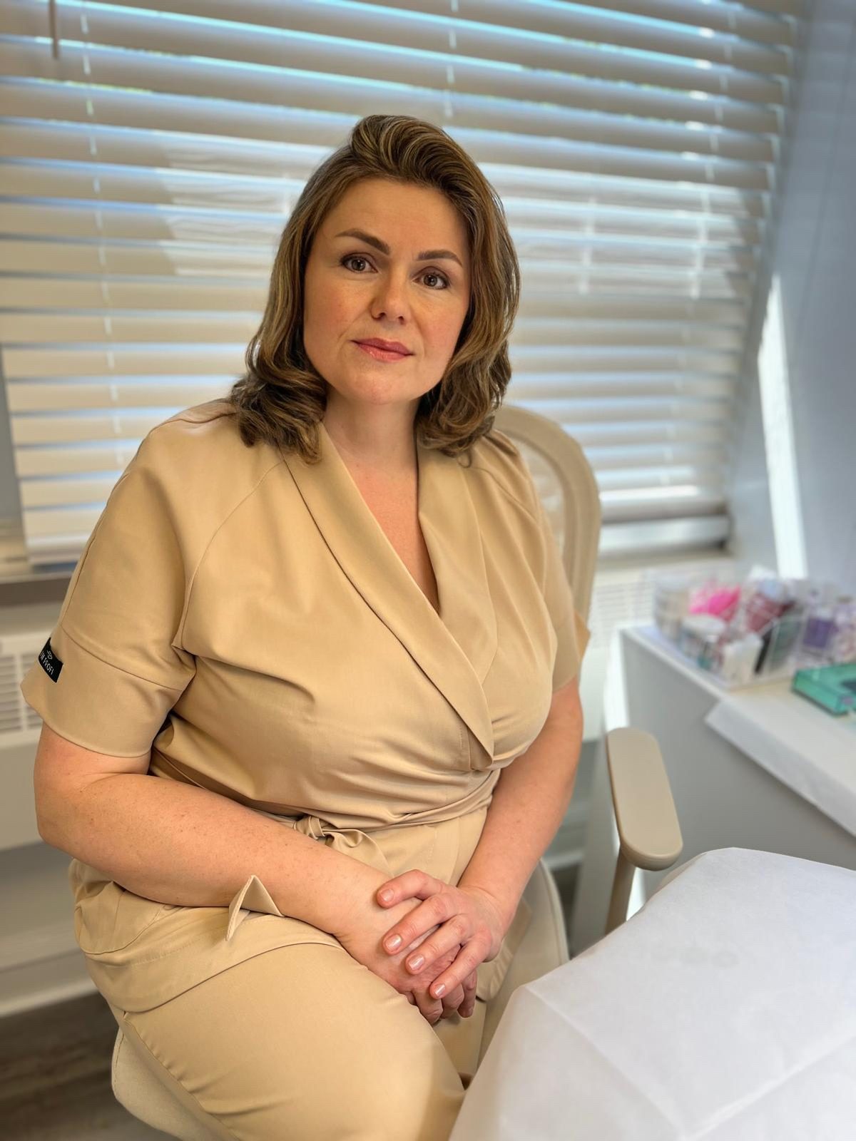 Client portrait at the MK Permanent Makeup studio