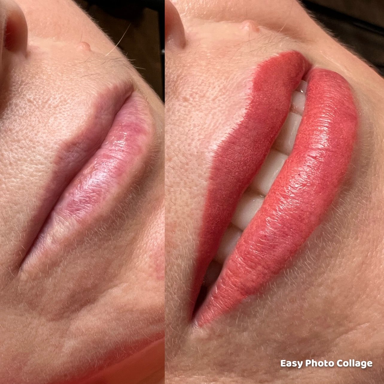 Lip blush — before and after