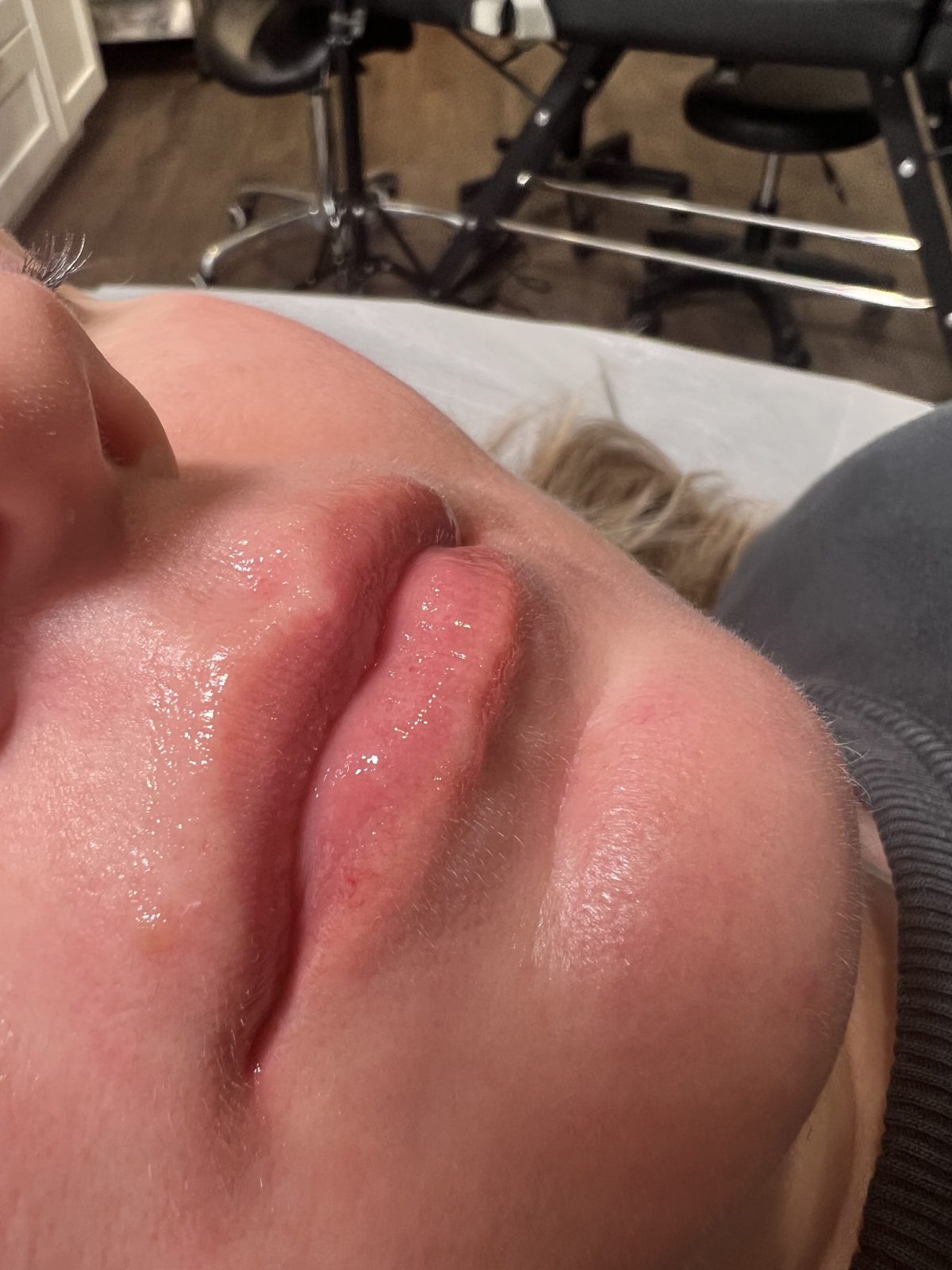Lip blush procedure — fresh result