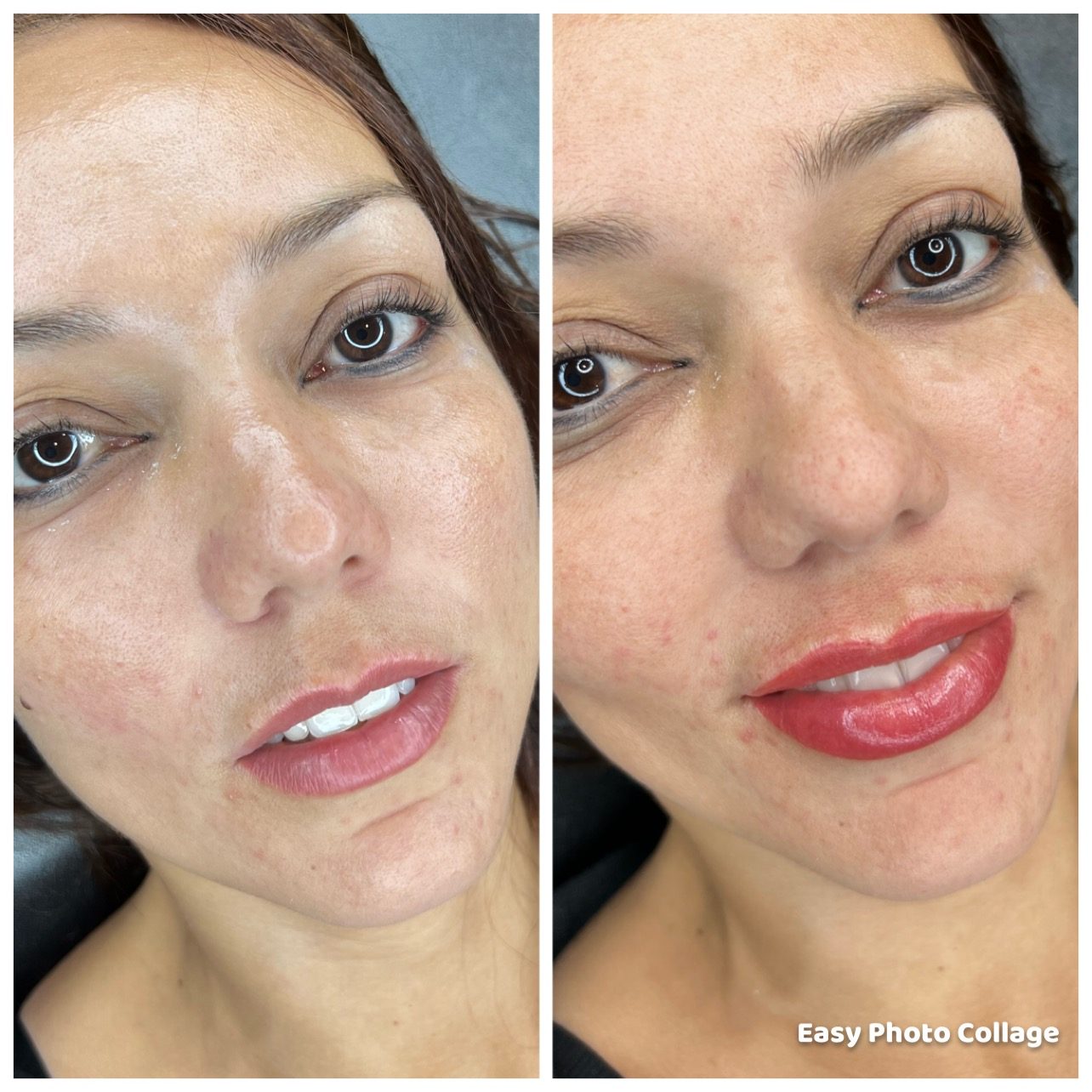 Permanent makeup — before and after portrait